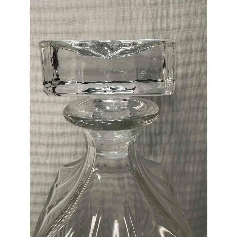 Beautiful Vintage Antique Heavy Glass Whiskey Decanter With Stopper
